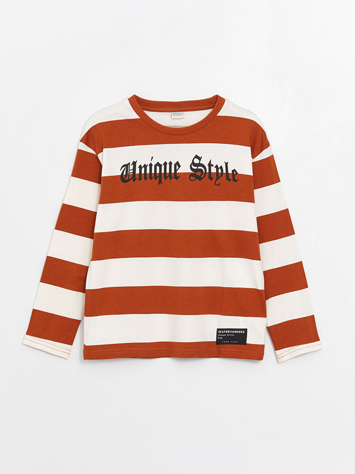 Comfortable Crew Neck Striped Boys T-Shirt