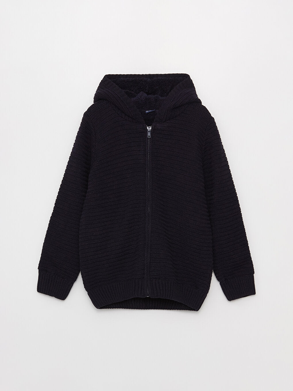 Hooded Basic Long Sleeve Boys Knitwear Cardigan