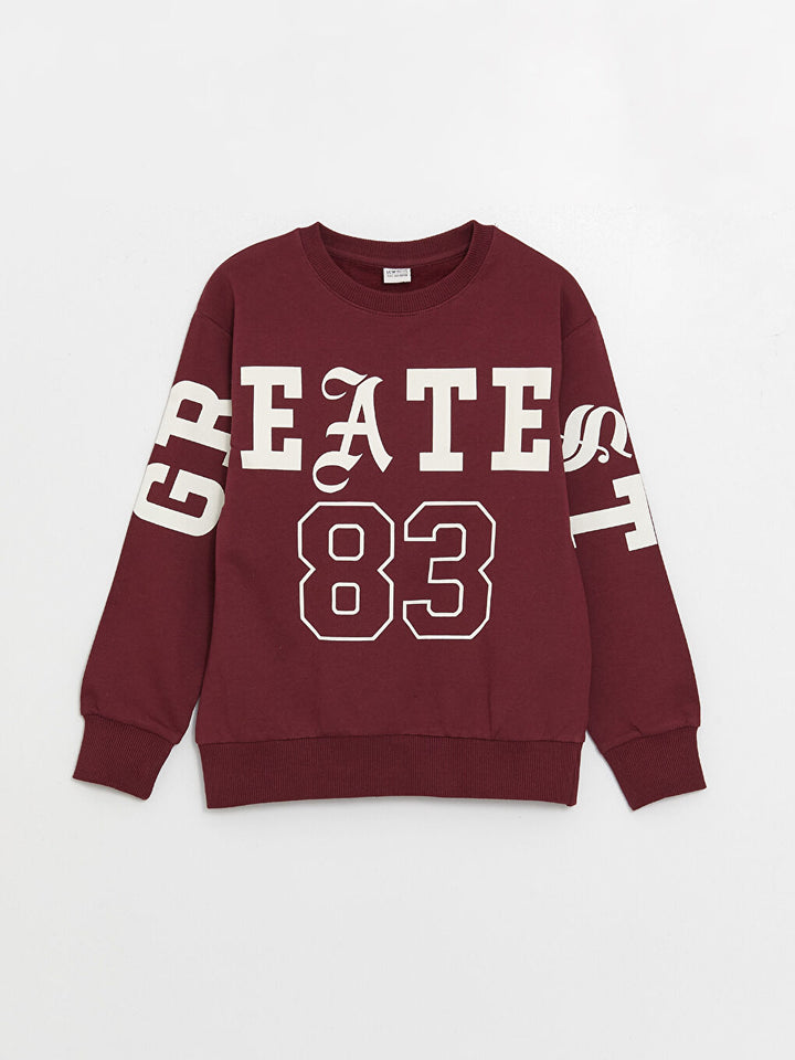 Comfortable Crew Neck Printed Boys Sweatshirt