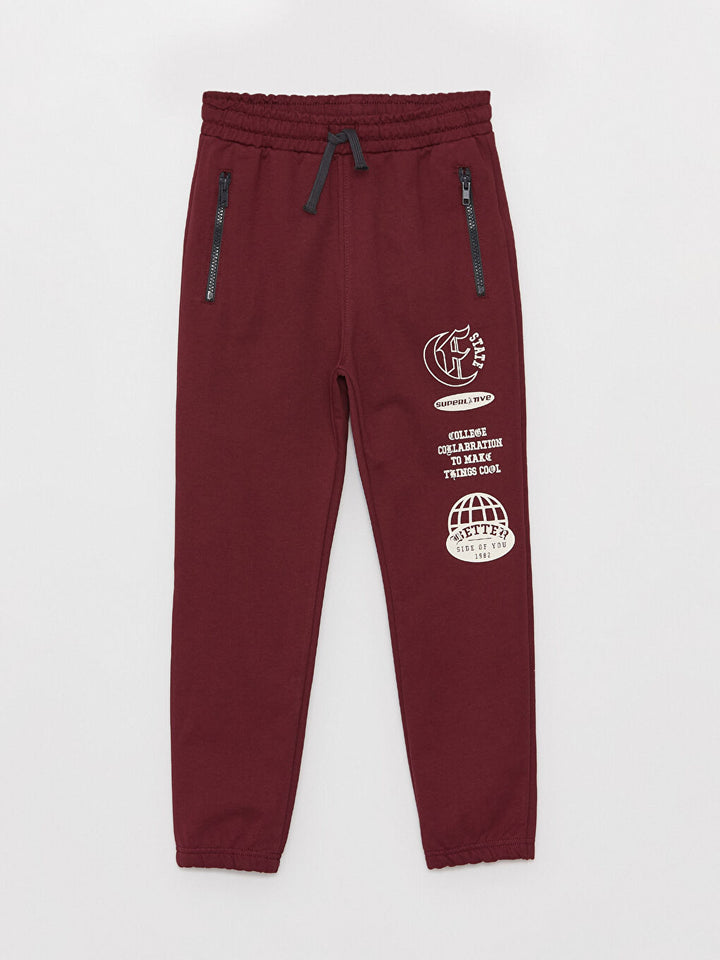 Printed Boys' Jogger Sweatpants With Elastic Waist