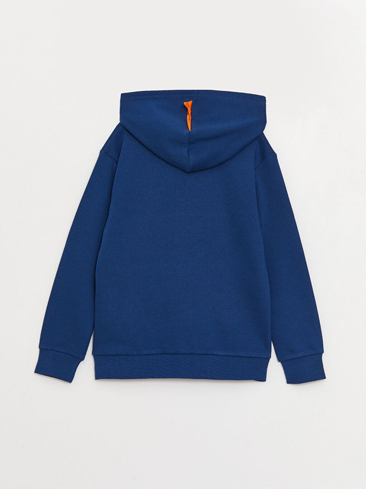 Hooded Basic Long Sleeve Boys Zipper Sweatshirt