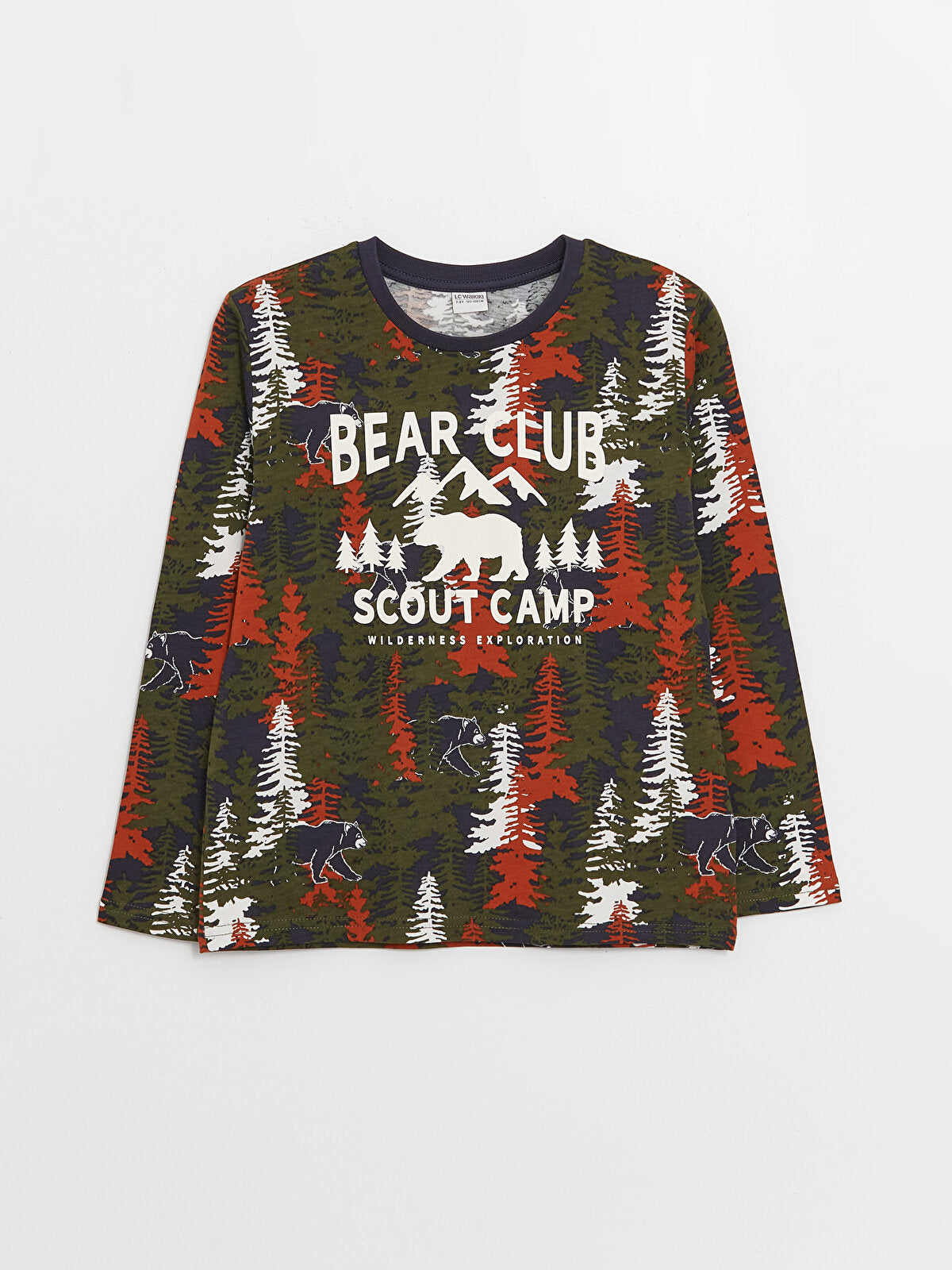 LCW Kids Crew Neck Printed Long Sleeve Boys' T-Shirt