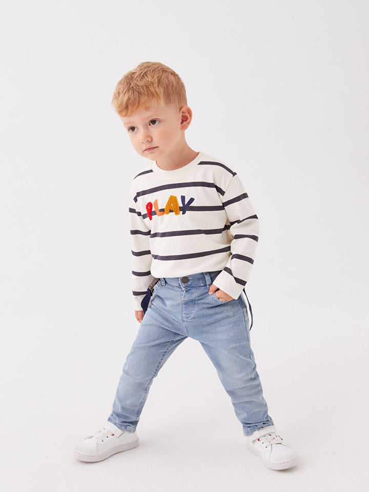 Crew Neck Long Sleeve Striped Baby Boy T-Shirt