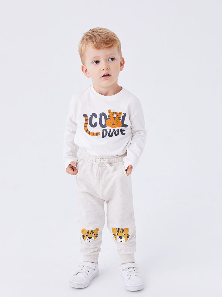 Printed Baby Boy Jogger Tracksuit Bottom With Elastic Waist