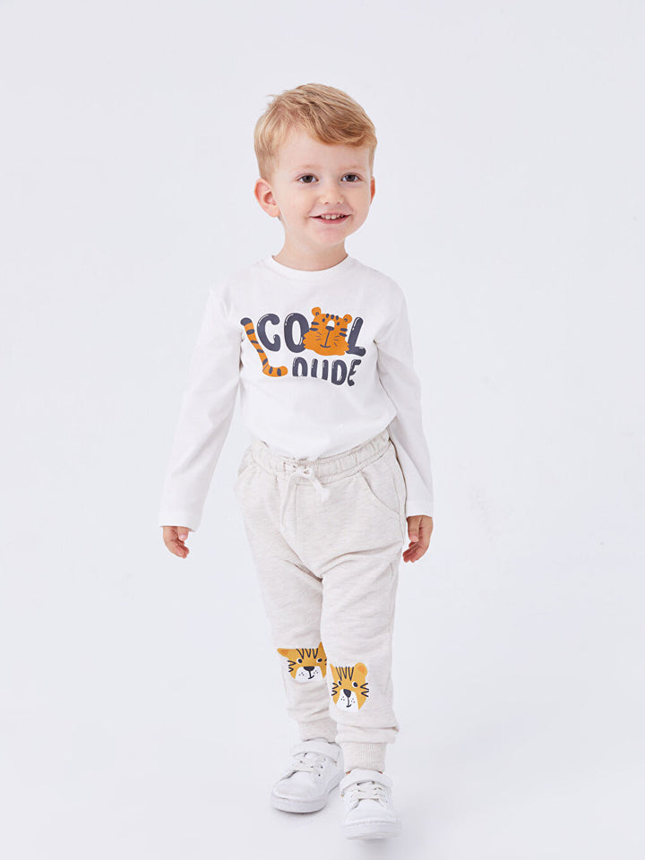 Printed Baby Boy Jogger Tracksuit Bottom With Elastic Waist