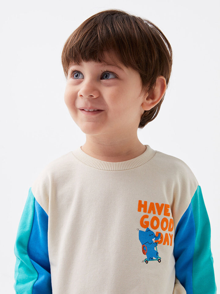 Crew Neck Printed Baby Boy Sweatshirt