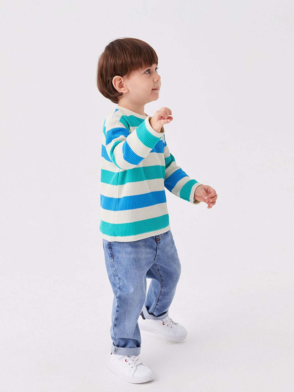 Crew Neck Long Sleeve Striped Baby Boy T-Shirt