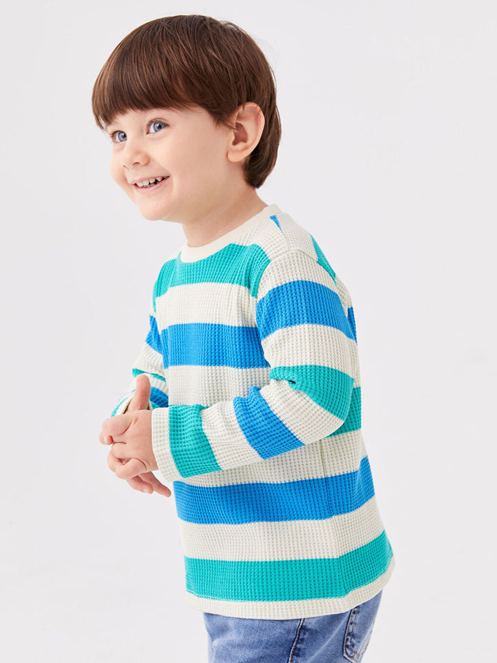 Crew Neck Long Sleeve Striped Baby Boy T-Shirt