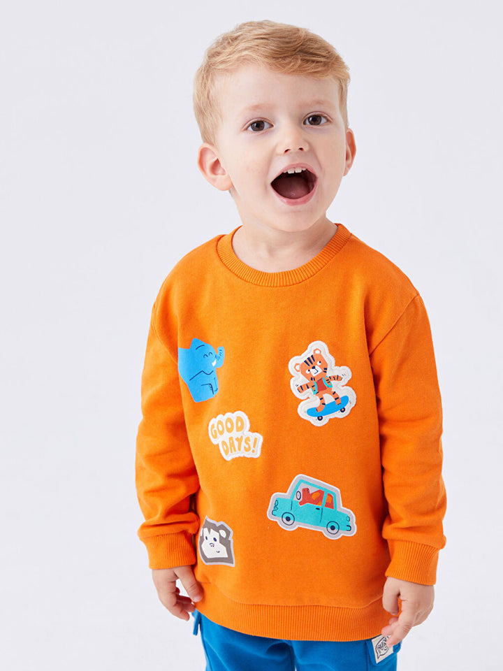 Crew Neck Printed Baby Boy Sweatshirt