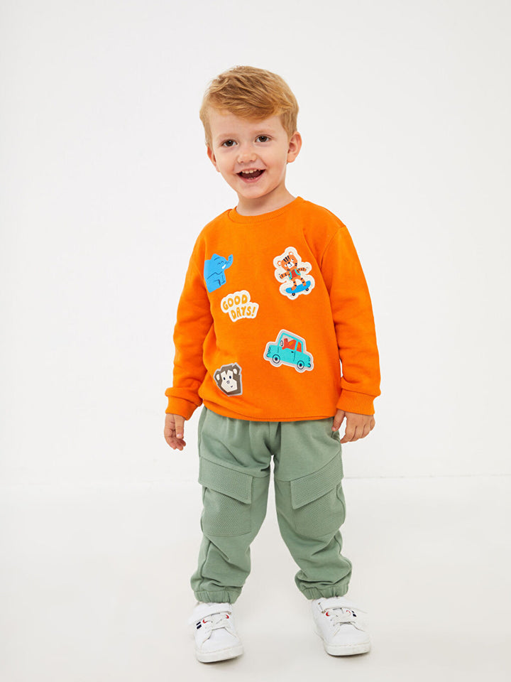 Crew Neck Printed Baby Boy Sweatshirt