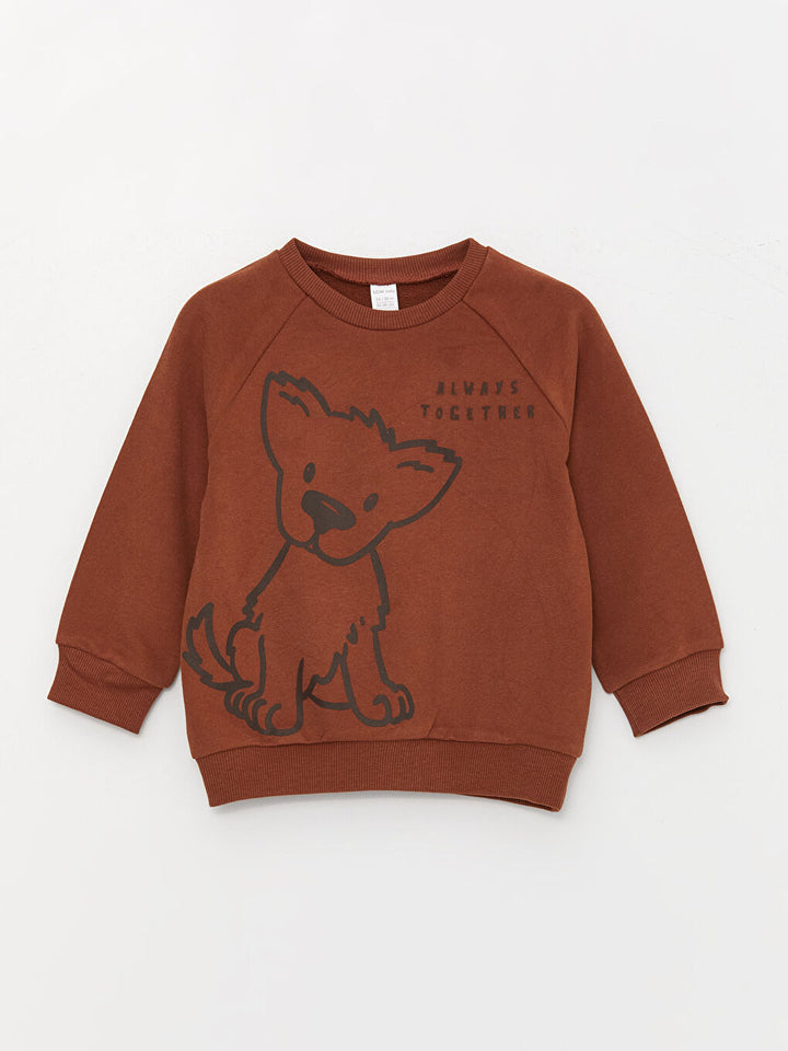 Crew Neck Printed Baby Boy Sweatshirt