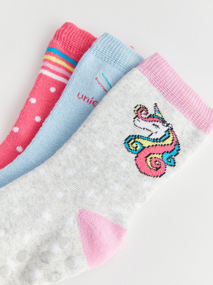 Patterned Girls Socks Set Of 3