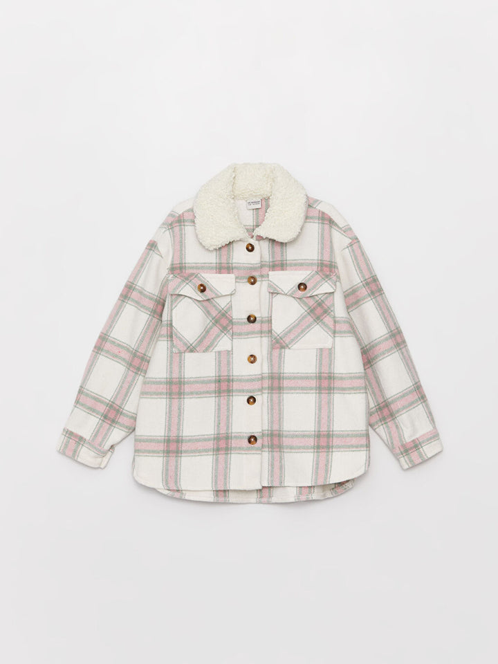 Plaid Long Sleeve Girls Shirt Jacket