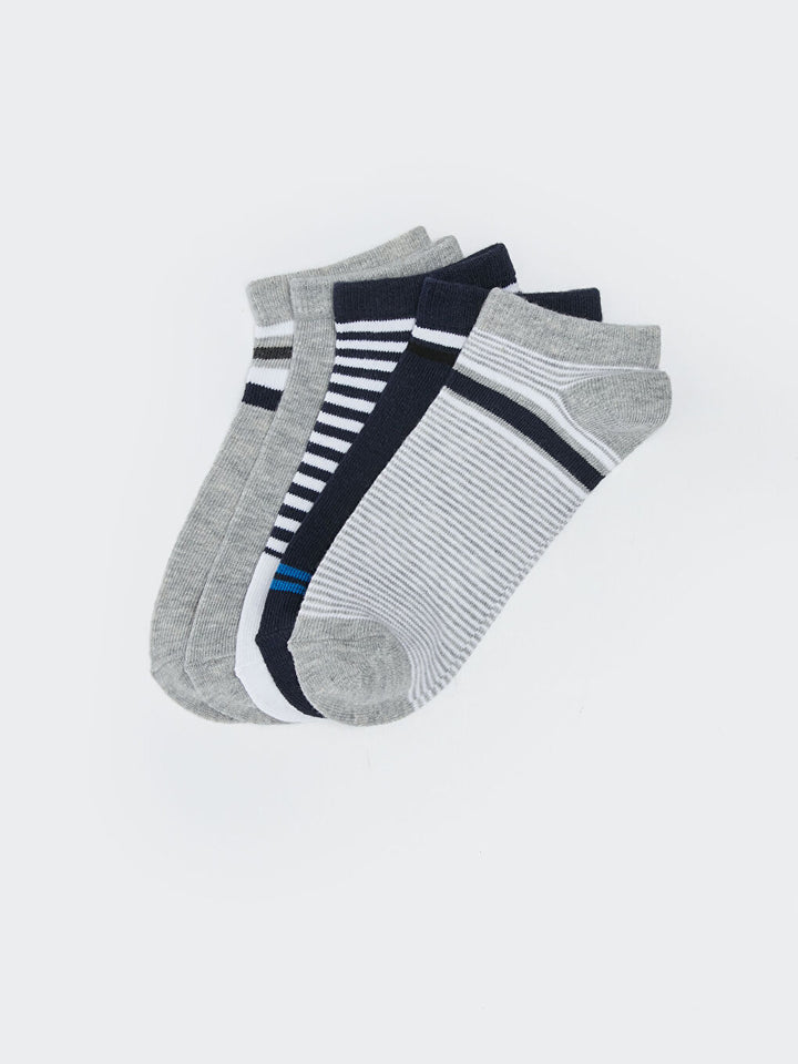 Striped Boy Booties Socks 5 Pack