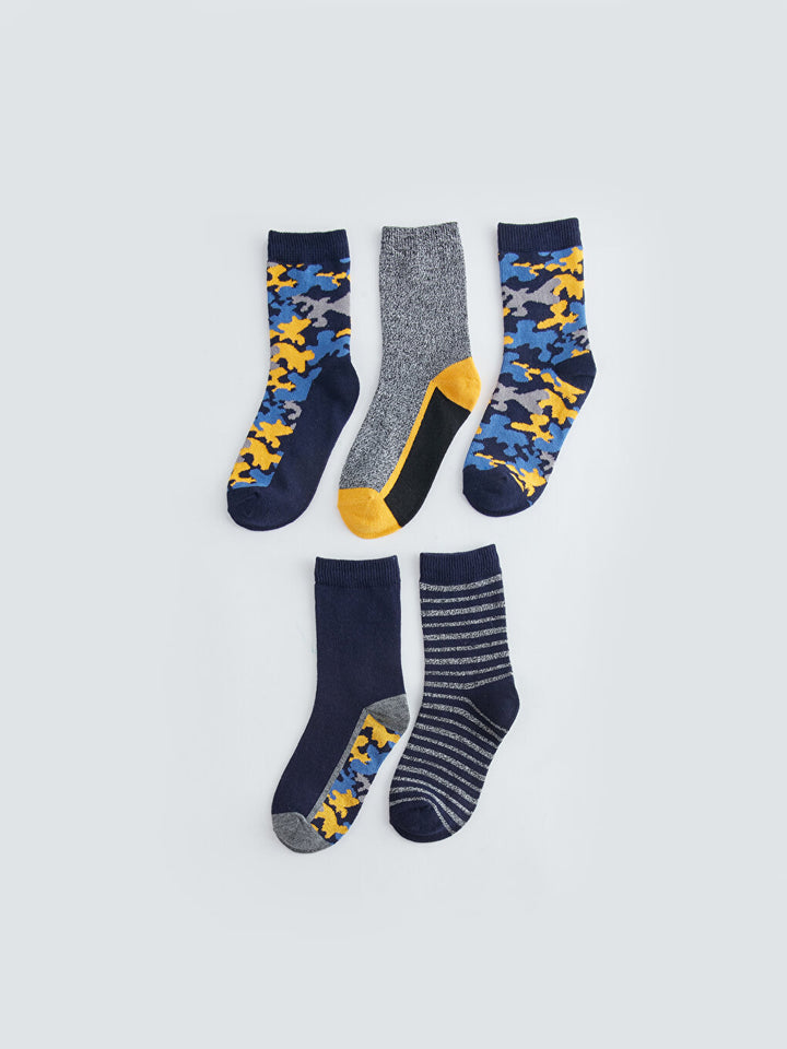 Patterned Boy Socks Set Of 5