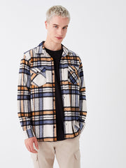 Regular Fit Long Sleeve Plaid Men Shirt Jacket