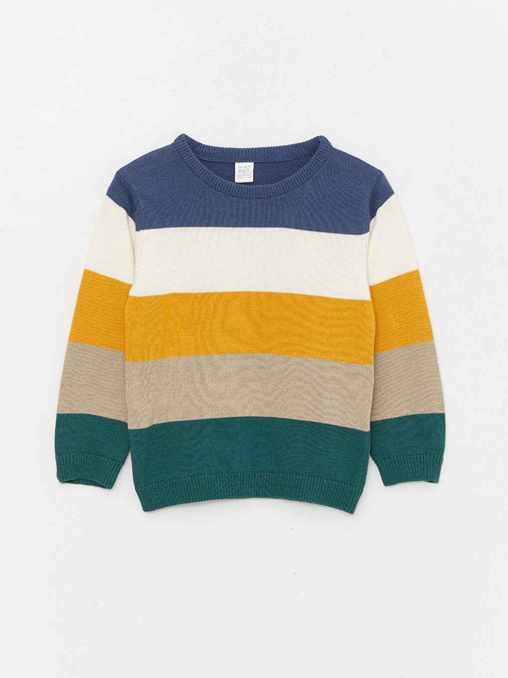 Crew Neck Long Sleeve Color Blocked Baby Boy Knitwear Sweater