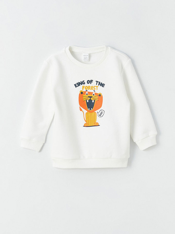 Crew Neck Printed Baby Boy Sweatshirt