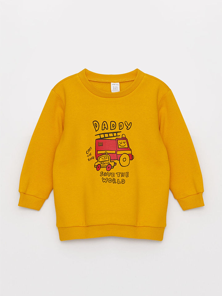 Crew Neck Printed Baby Boy Sweatshirt