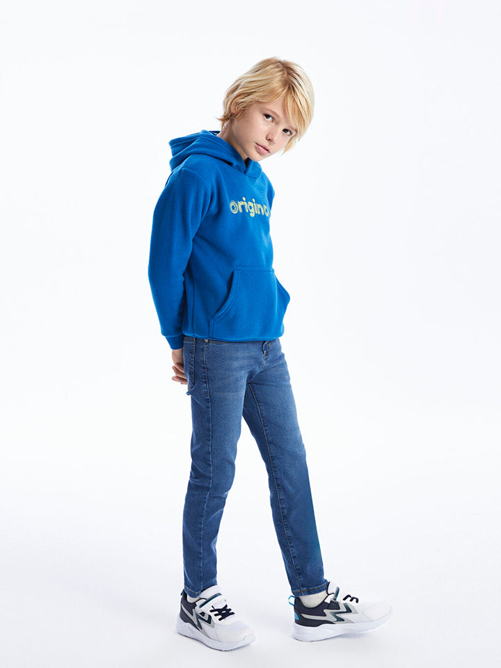 Embroidered Long Sleeve Fleece Boys Hoodie