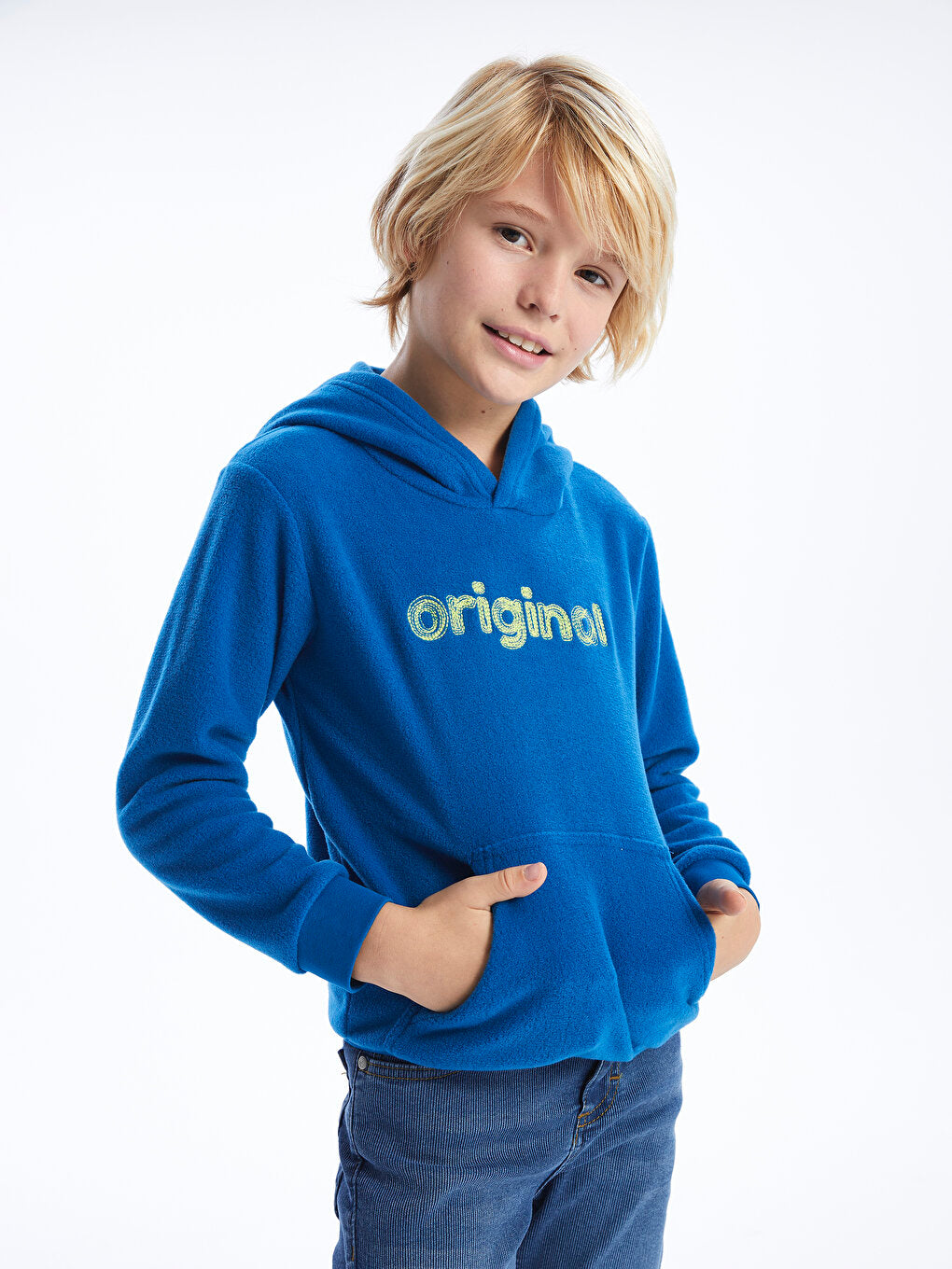 Embroidered Long Sleeve Fleece Boys Hoodie