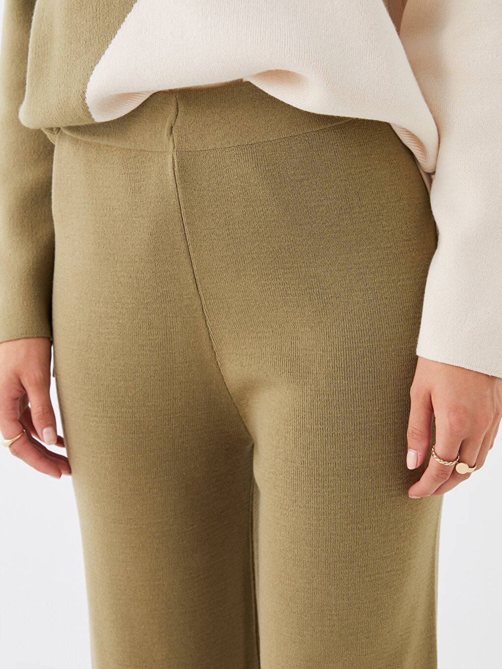 LC WAIKIKI Waist Wide Wide Paça Women'S Triko Pants