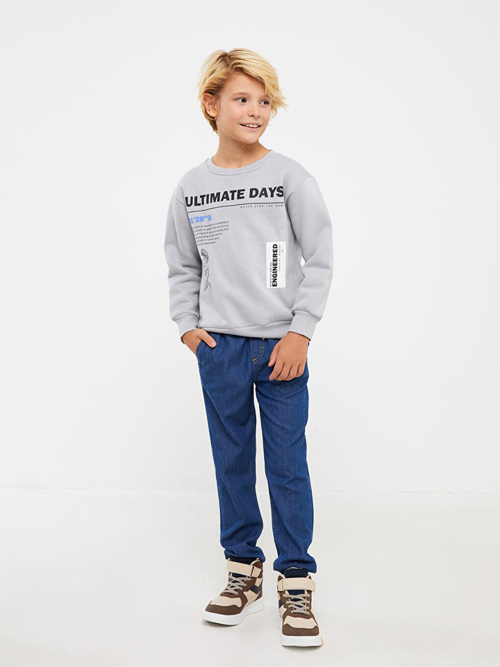 Comfortable Crew Neck Printed Boys Sweatshirt