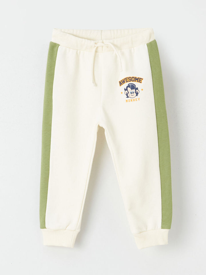 Printed Baby Boy Tracksuit Bottom With Elastic Waist