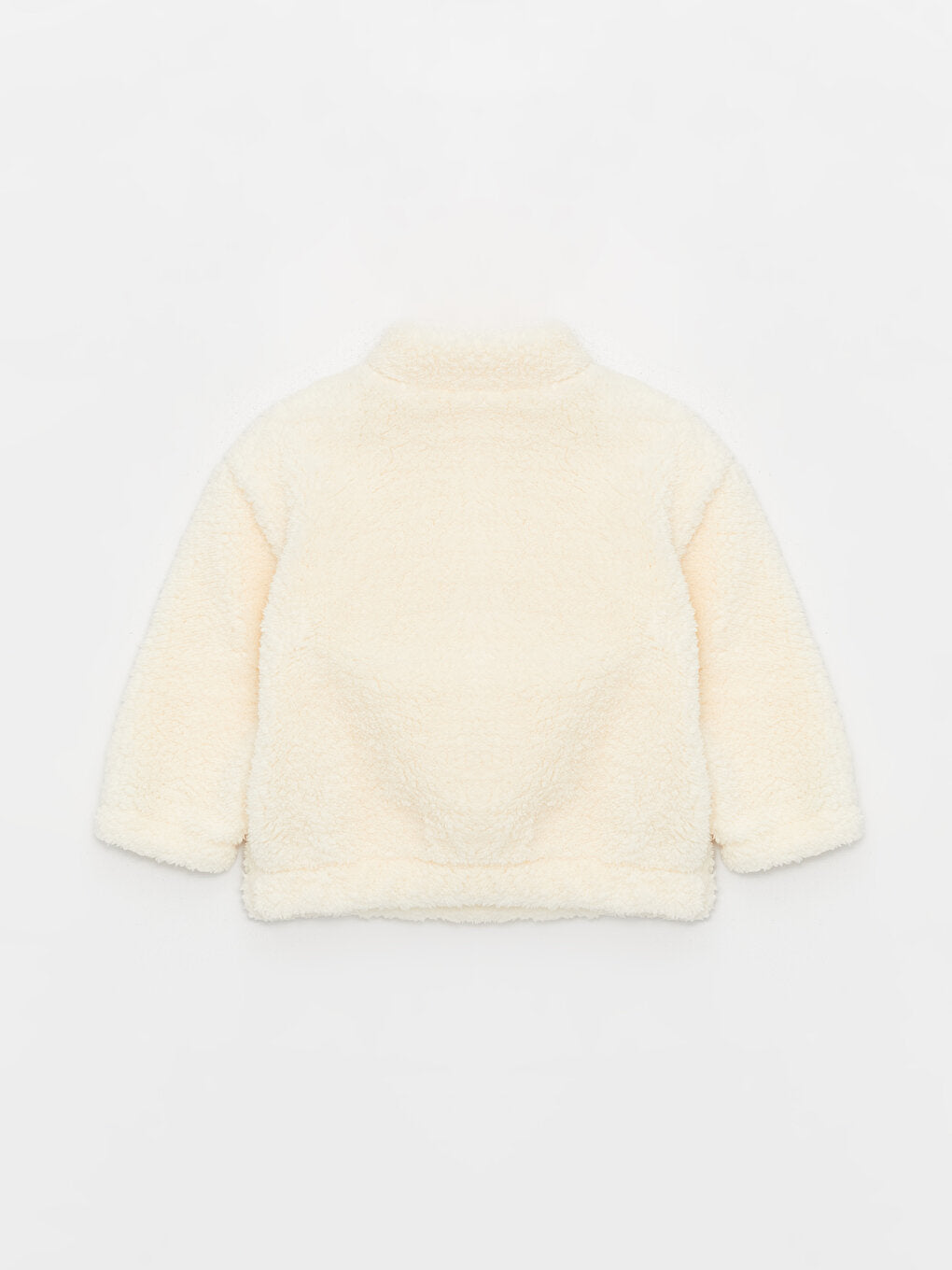 Stand-Up Collar Embroidered Plush Baby Girl Sweatshirt
