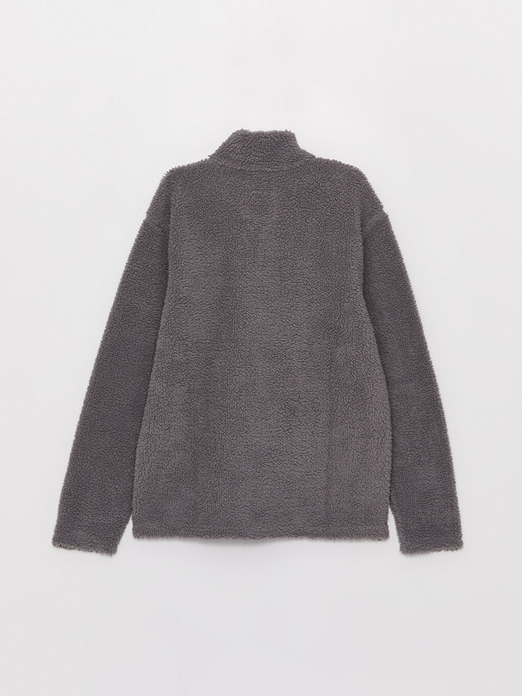 Stand Collar Long Sleeve Plush Men Zipper Sweatshirt