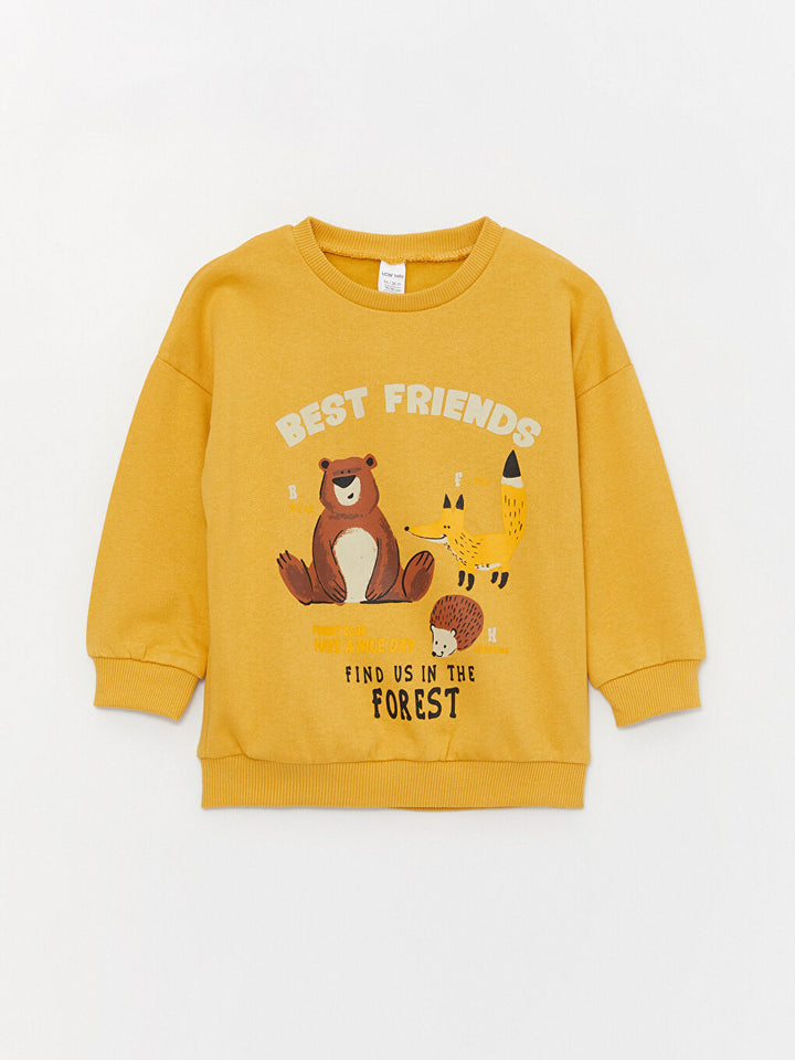 Crew Neck Printed Baby Boy Sweatshirt