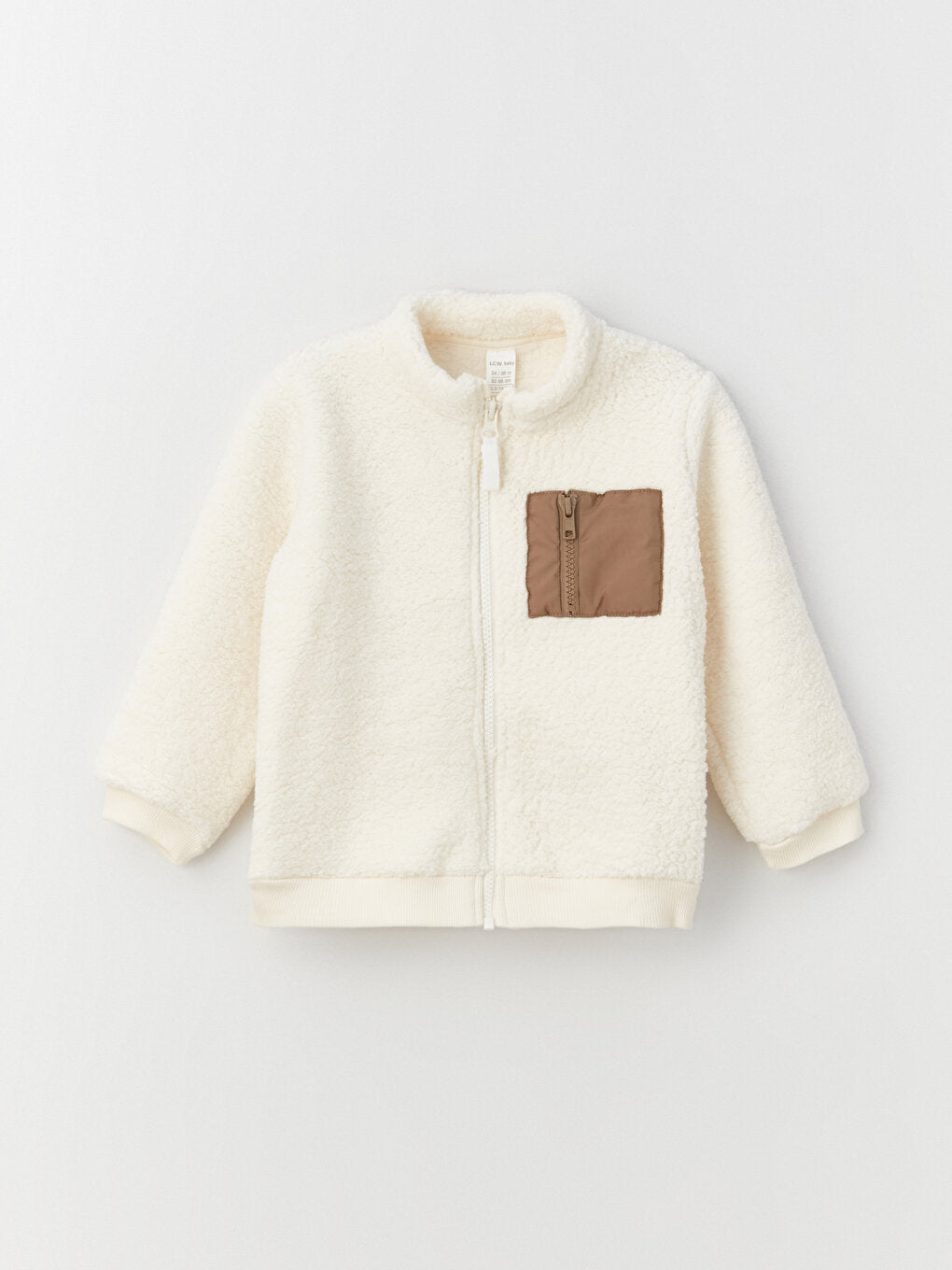 Stand-Up Collar Plush Baby Boy Zipper Sweatshirt