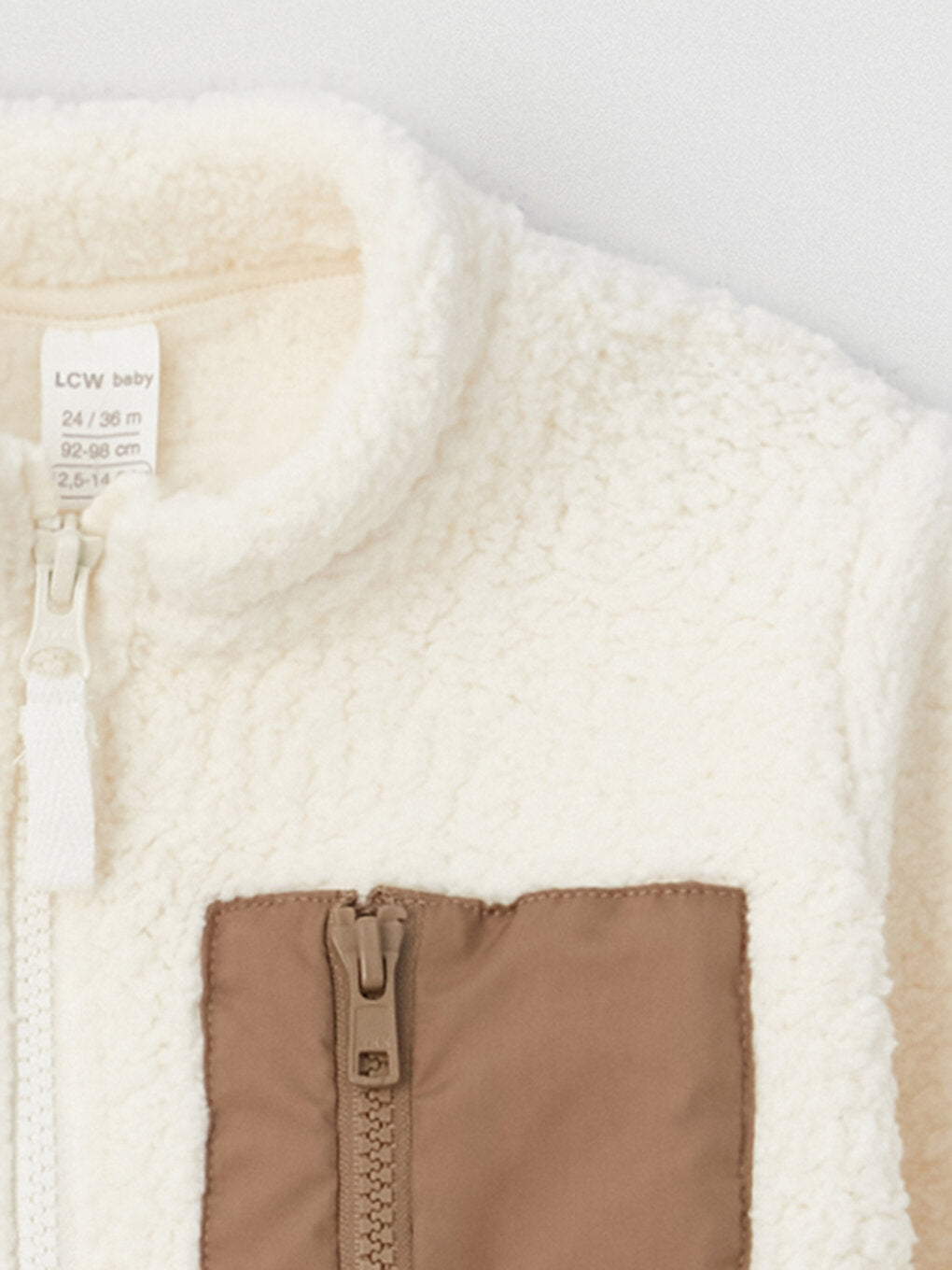 Stand-Up Collar Plush Baby Boy Zipper Sweatshirt