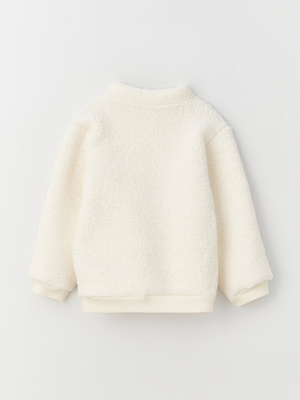 Stand-Up Collar Plush Baby Boy Zipper Sweatshirt