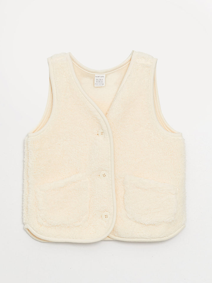 V-Neck Plush Baby Girl Vest