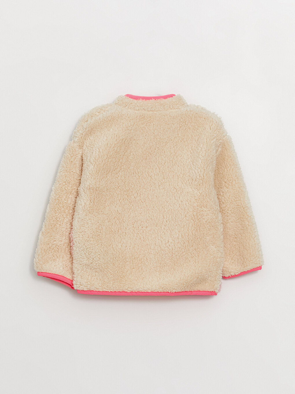 High Collar Color Blocked Fleece Baby Girl Zipper Sweatshirt