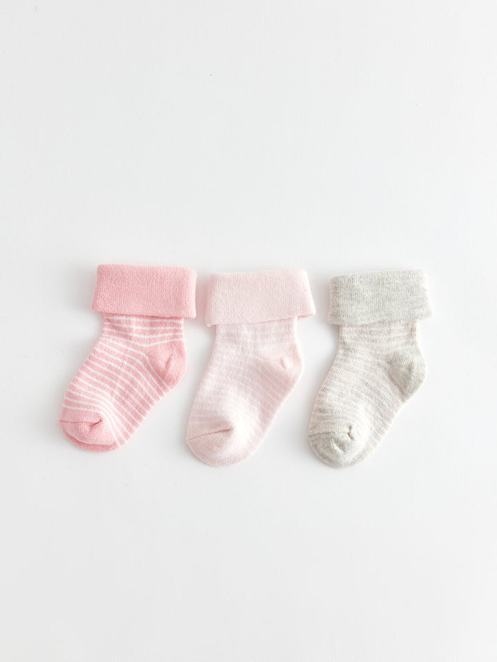 Striped Baby Girl Sock Socks 3-Piece