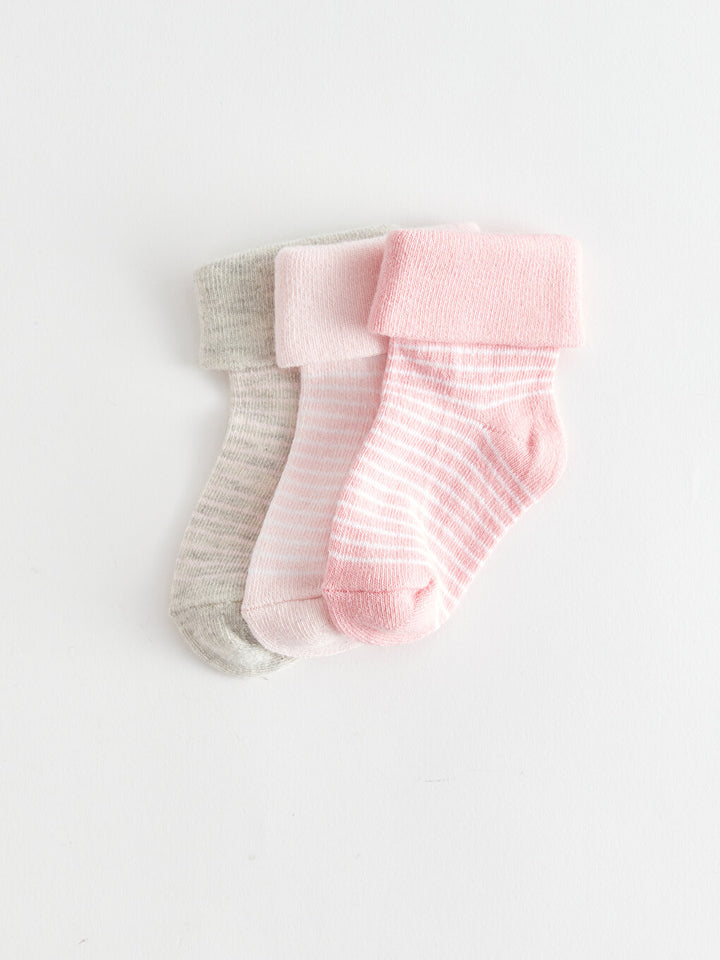 Striped Baby Girl Sock Socks 3-Piece
