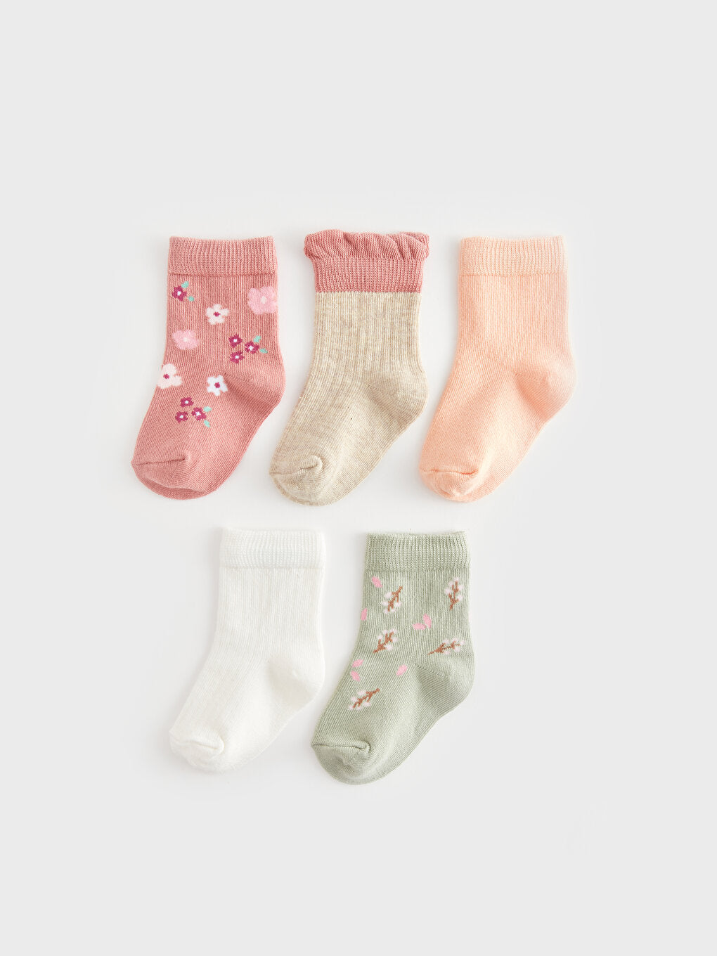 Patterned Baby Girl Socks Set Of 5