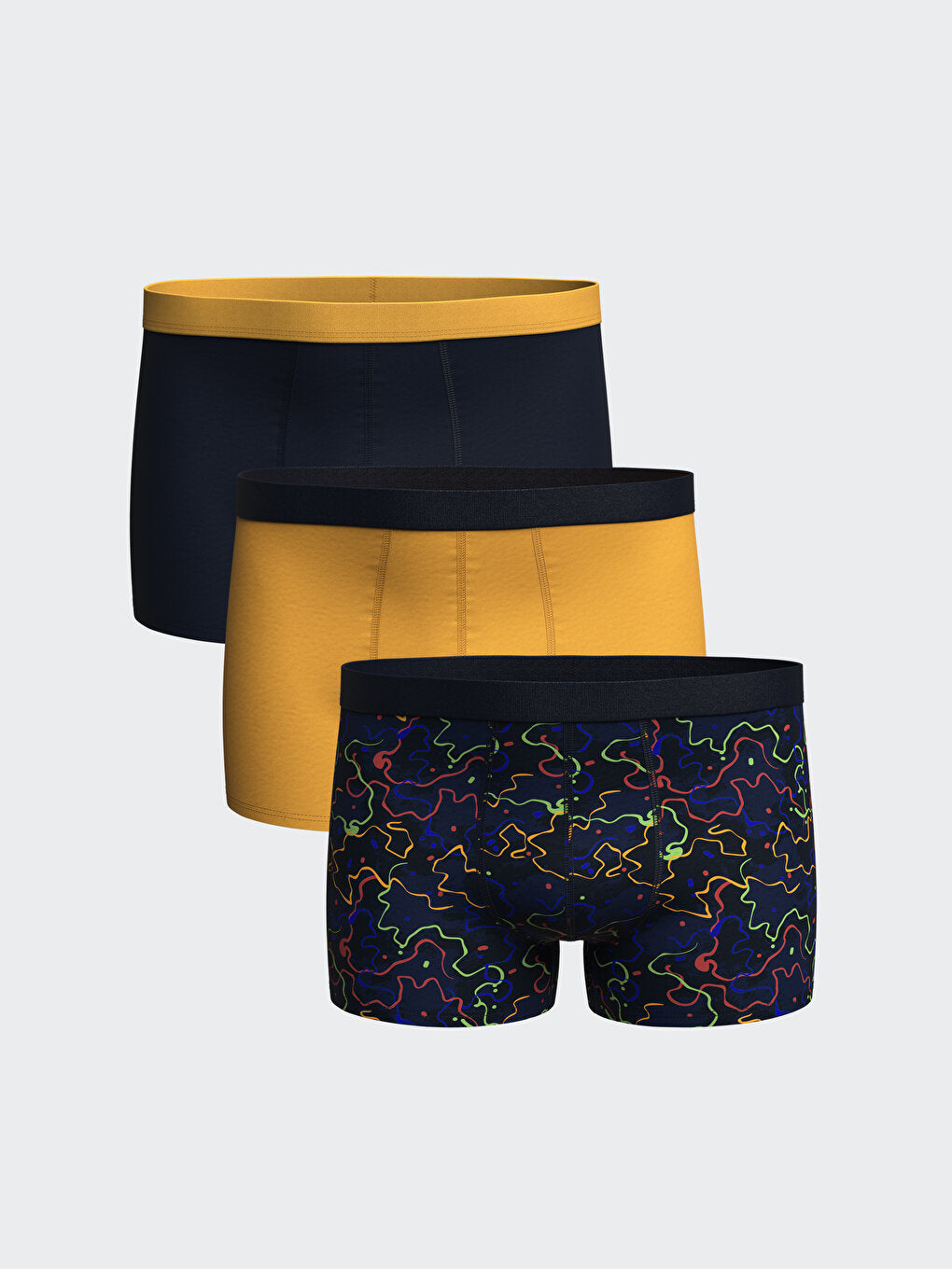 Standard Mold Flexible Fabric Men Boxer 3-Piece