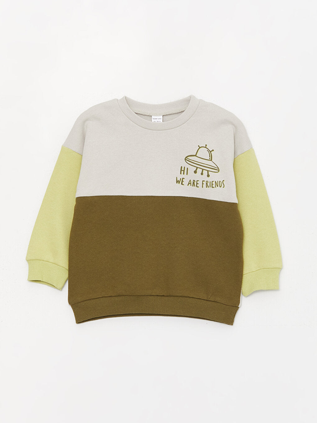 Crew Neck Long Printed Baby Boy Sweatshirt And Trousers 2-Piece Set