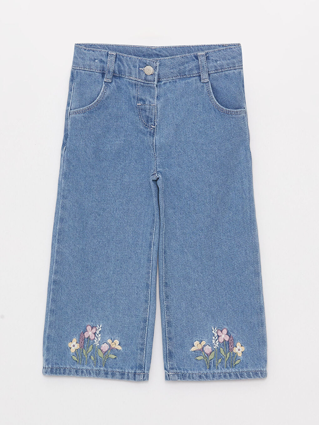 Embroidery Detailed Baby Girl Jean Trousers