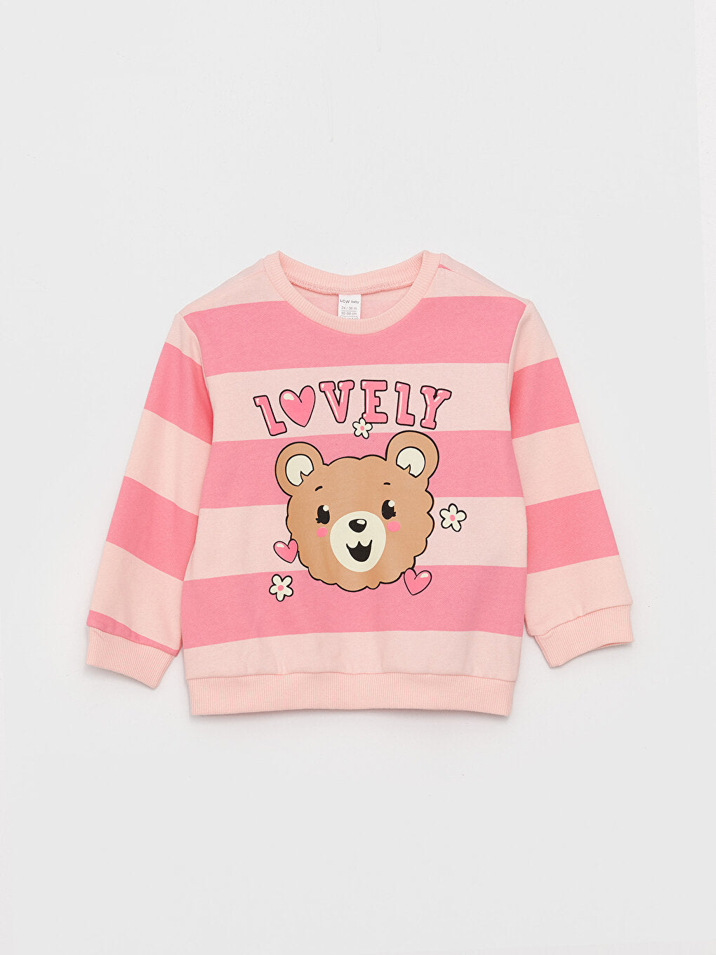 Crew Neck Printed Baby Girl Sweatshirt And Trousers 2-Piece Set