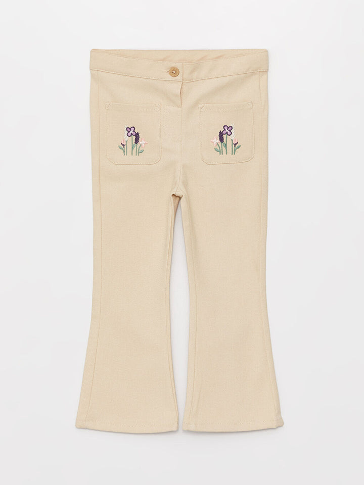 Embroidered Baby Girl Pants