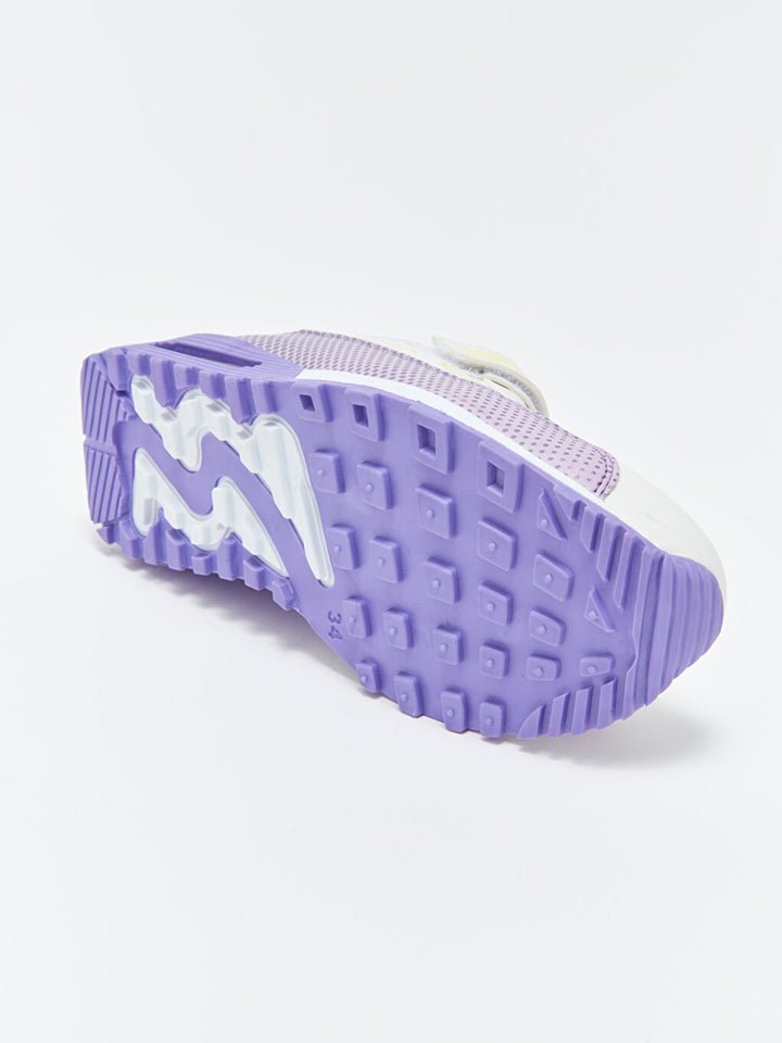 Velcro Color Block Girls Sports Shoes