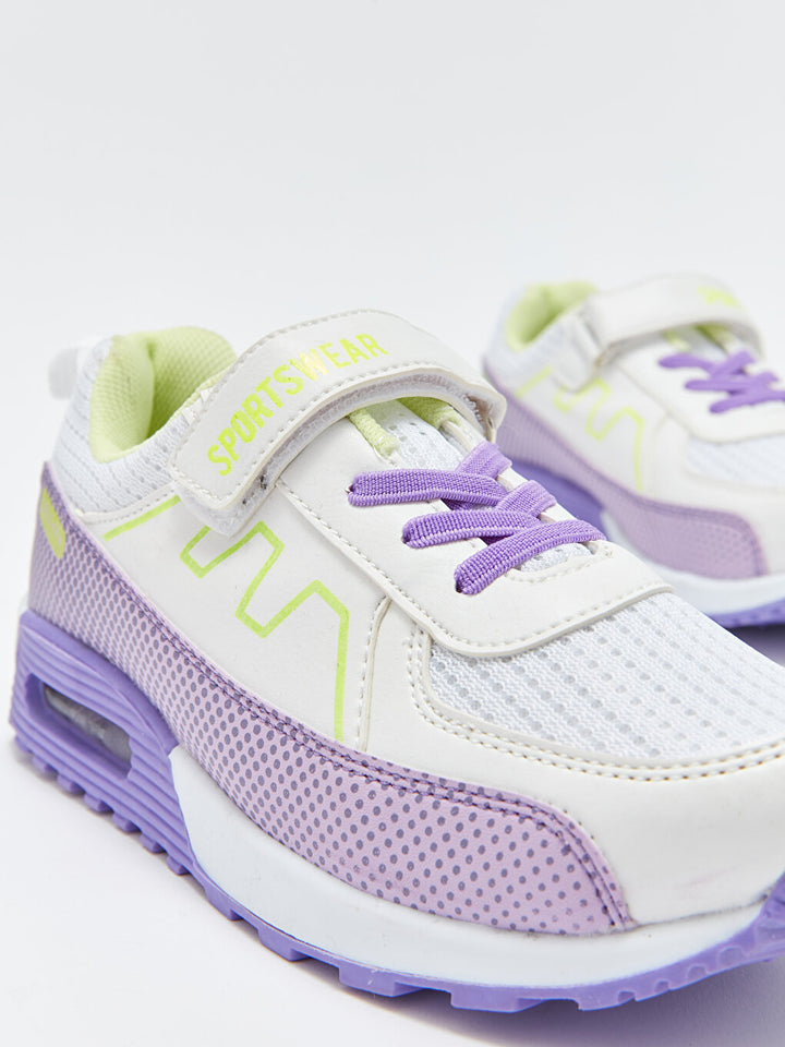 Velcro Color Block Girls Sports Shoes