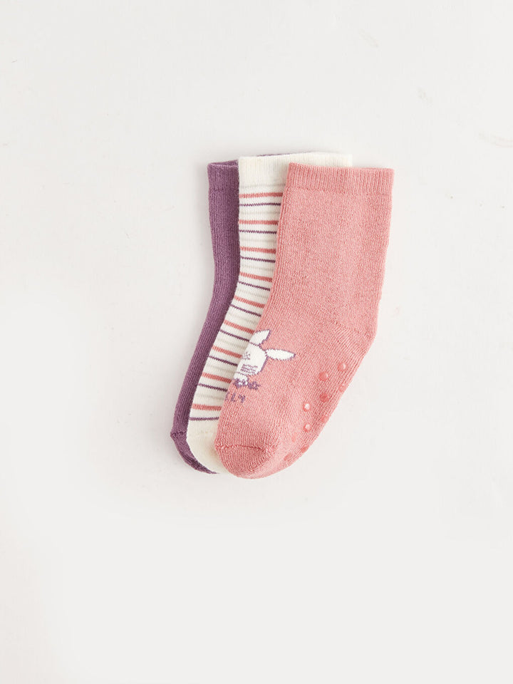 Printed Baby Girl Sock Socks 3-Piece