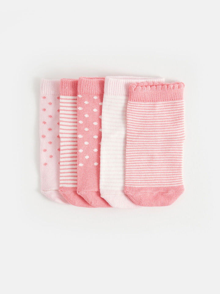 Patterned Baby Girl Socks Set Of 5