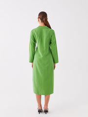 Plain Long Sleeve Women Shirt Dress