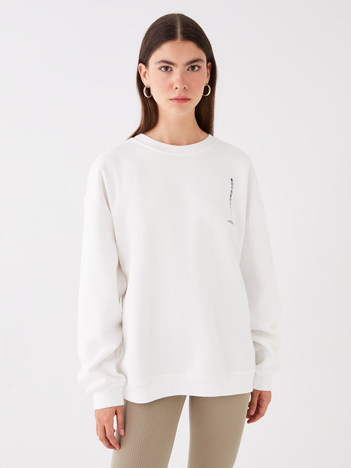 XSIDE Bicycle Collar Printed Long Sleeve Oversize Woman Sweatshirt